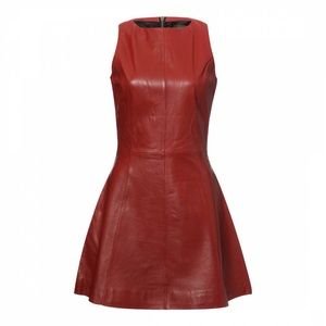 Muubaa Leather Dress in Wild Berry
